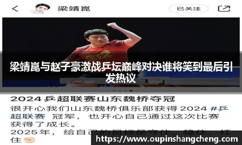 梁靖崑与赵子豪激战乒坛巅峰对决谁将笑到最后引发热议